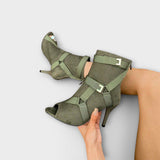 Algė - Elegantiški bateliai su kulniuku ir atvira kojų dalimi