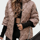 Medvilninė Striukė su Gobtuvu ir Ilgomis Rankovėmis su Čiužinėjimo Raštu