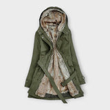 Mikash - Vilnonis Paltas su Gėlėta Pamušalu