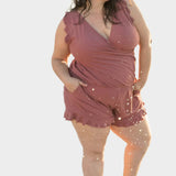 Maudymosi kostiumėlis su Volanais ir Krūtinės Parama