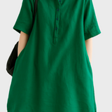 Atsipalaidavęs Lino Marškinėlių Suknelė