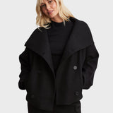 Arina | Trumpa vilnonė striukė su dvigubu užsegimu