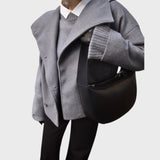 Arina | Trumpa vilnonė striukė su dvigubu užsegimu