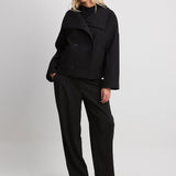 Sima | Trumpa vilnonė striukė su dvigubu užsegimu