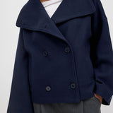 Sima | Trumpa vilnonė striukė su dvigubu užsegimu