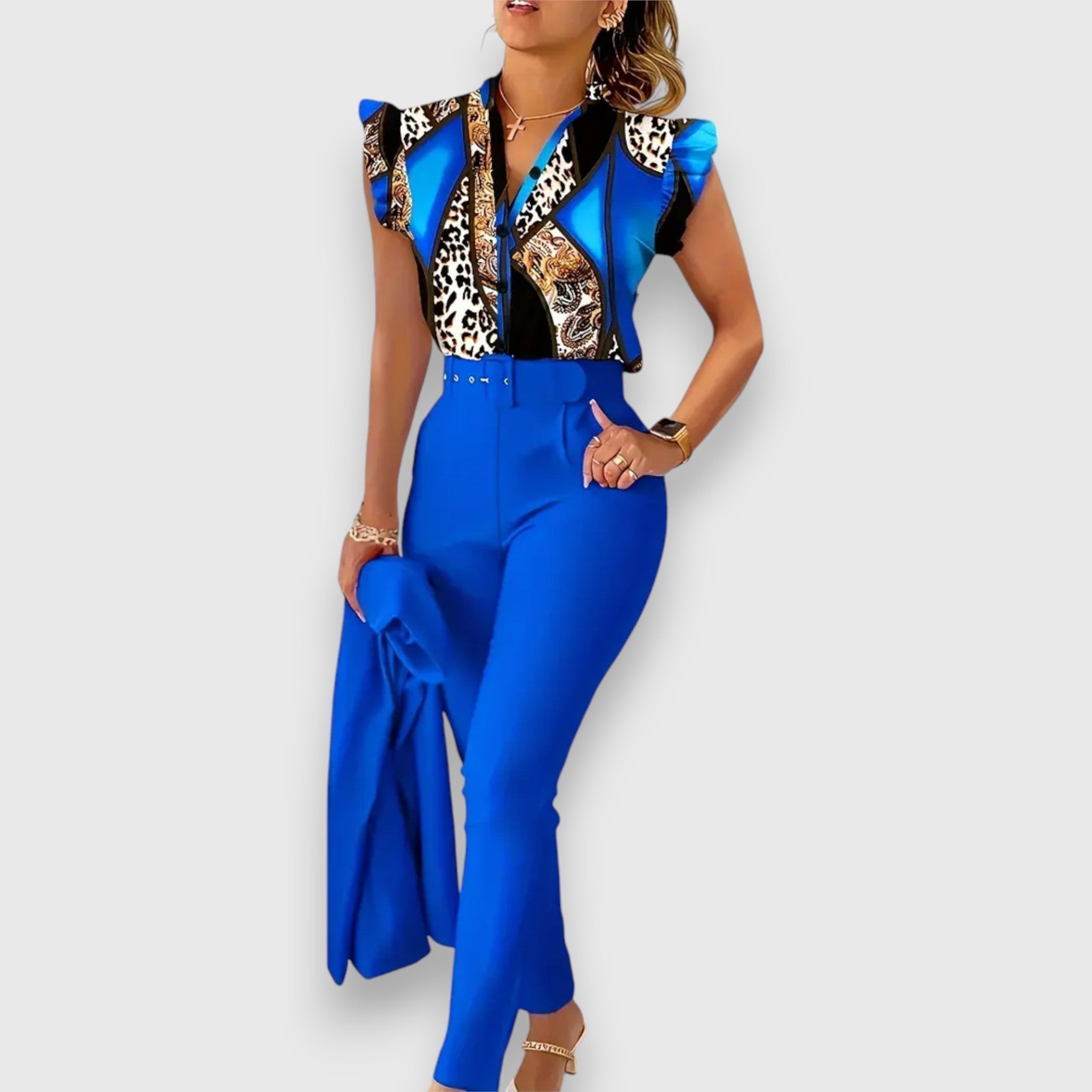 Dvišalės komplektas su moderniu leopardų raštu