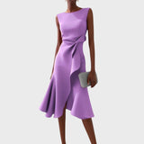 Rūta | Raukta asimetriška midi suknelė