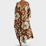 Ana - Spalvingas suknelė su V formos iškirpte