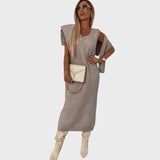 Paslaptis | Suknelė su derančiu golfu